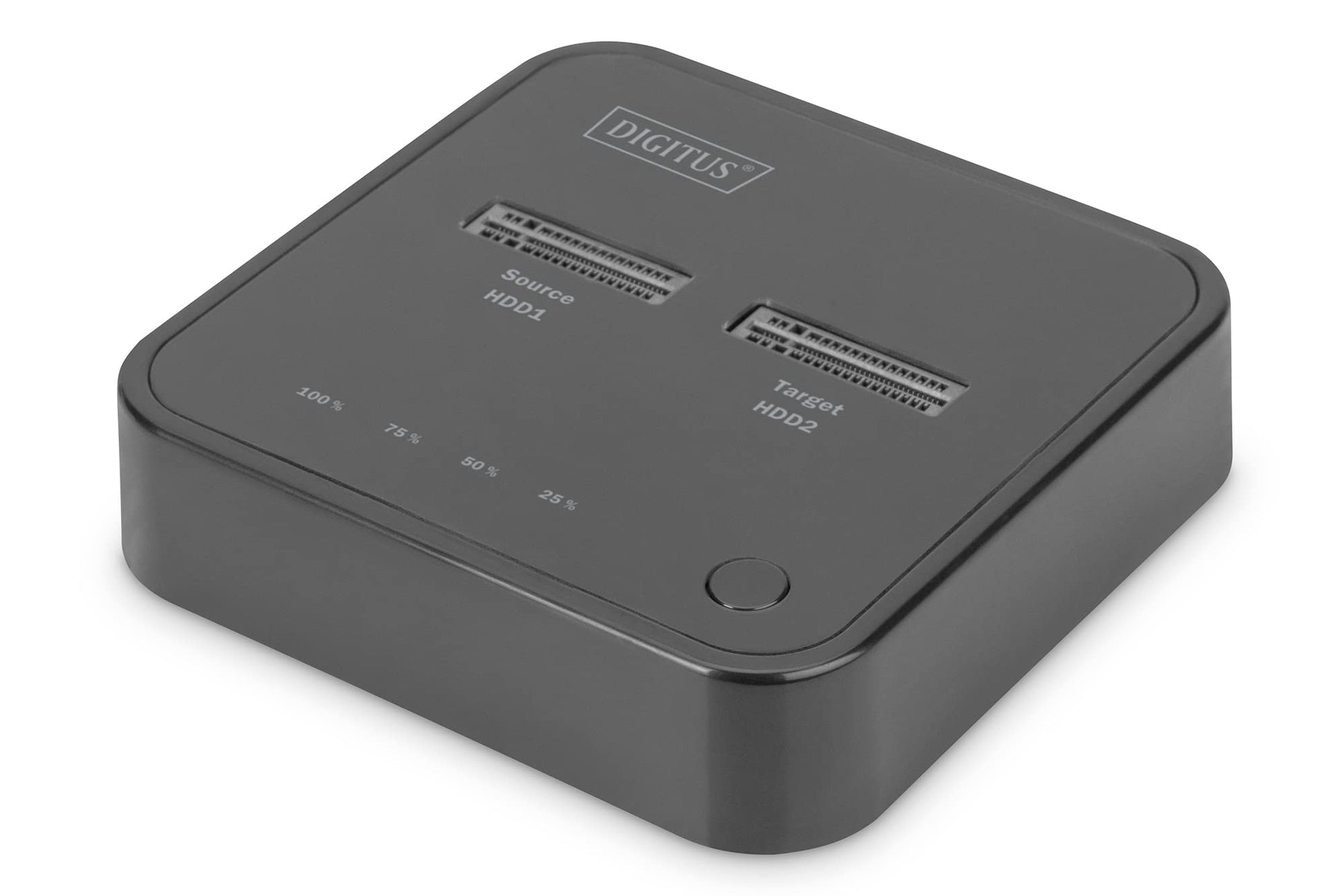 DIGITUS Dualā M.2 NVMe SSD dokstacija - USB Type-C 3.1, klonēšana, 10 Gbit/s, atbalsta līdz 4 TB, melna.