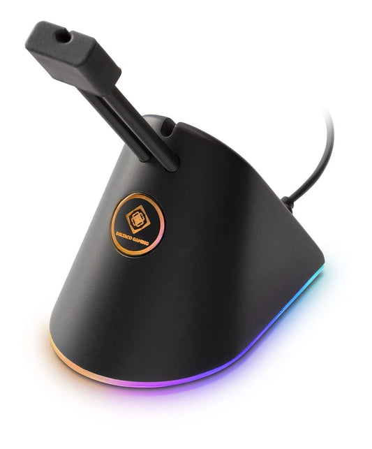 DELTACO GAMING RGB peles bungee - 8 RGB režīmi, USB-C, melns, stabila un stilīga peles vadība.