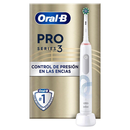 Oral-B Pro Series 3D elektriskā zobu birste, balta, 1 3D tīrīšanas birste, noņem zobu aplikumu, 3 tīrīšanas režīmi, taimeris, uzlādējama