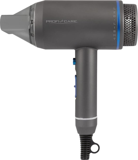 ProfiCare® matu žāvētājs | Fēns | 1800 vati | 3 temperatūras/jaudas līmeņi | Aukstā gaisa pūšana | Jonizācijas funkcija | magnētiska forma uzgalis 360° rotējošs | zila LED apgaismojums | karabīne | PC-HT 3082
