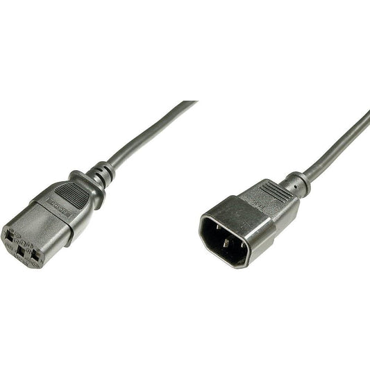 Barošanas pagarinātājs DIGITUS 1.2 m, C14 uz C13, spraudnis/ligzda, H05VV-F3G, 0.75 mm²