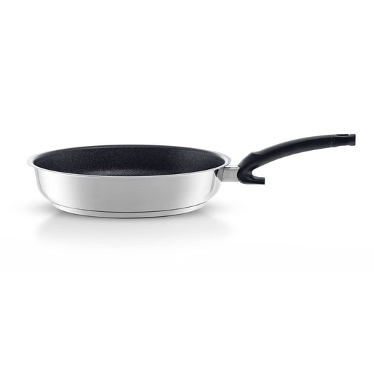 Fissler Adamant Premium - 28 cm non-stick stainless steel frying pan, scratch-resistant, induction compatible, silver.