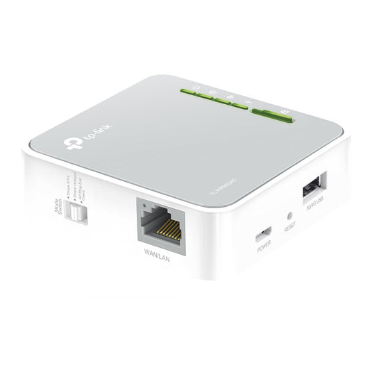 TP-Link TL-WR902AC AC750 WLAN Nano maršrutētājs (433Mbit/s (5GHz) +300Mbit/s (2,4GHz) (pārnēsājams, piekļuves punkts, TV adapteris, repetitors, maršrutētājs, klients, mediju, FTP serveris), balts/ pelēks