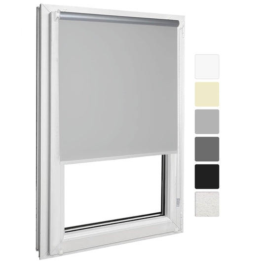 Tumšošanas rullo žalūzija Home Vision Klemmfix bez urbšanas, pelēka, B125 x H150cm