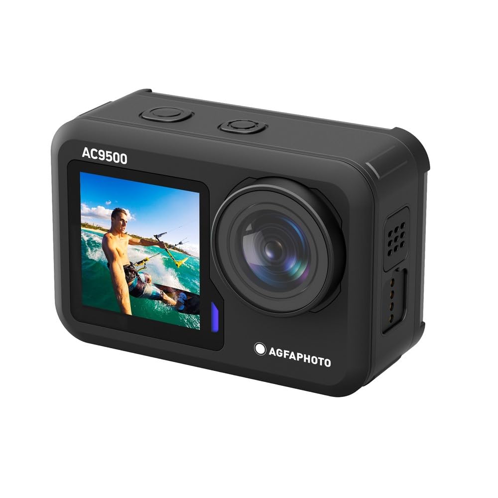 Rollei 40329 Action-Cam 9s Plus I 4K 60fps zemūdens kamera un 21639 Actioncam piederumu komplekts āra aktivitātēm - 23 daļu komplekts, ideāli piemērots kāpšanai, pārgājieniem un citām āra aktivitātēm.