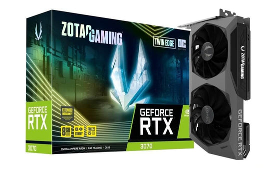 Zotac Gaming GeForce RTX 3070 Twin Edge OC LHR - 8GB GDDR6, dual-fan cooling, optimized for gaming performance.