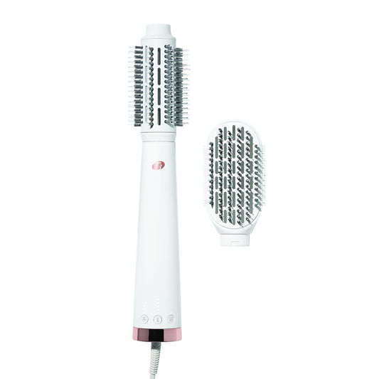 T3 AireBrush Duo karstā gaisa žāvētājs ar diviem maināmiem uzgaļiem, 15 temperatūras un ātruma kombinācijas, T3 IonFlow tehnoloģija, apjoma pastiprinātāja slēdzis + bloķējama aukstā līmeņa iestatījums