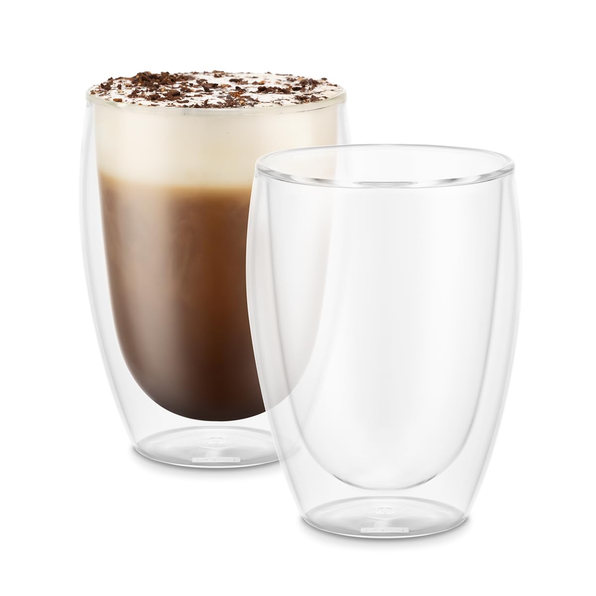 Dubultsienu latte glāzes Bodum PAVINA, 2 gab., 350ml, borosilikāta stikls, termoglāzes, mazgājamas trauku mazgājamajā mašīnā
