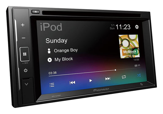 Pioneer AVH-A240BT 2-DIN multimediju atskaņotājs, 6,2 collu ClearType skārienekrāns, viedtālruņa savienojums, USB, Bluetooth, 13 joslu grafiskais ekvalaizers