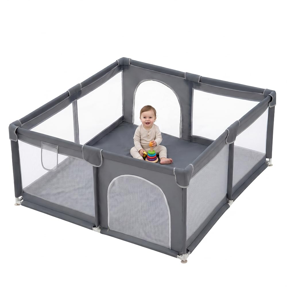 Bērnu manēža PlayPals 180 x 200 cm ar 42 cm tīkla sienām un 2 durvīm