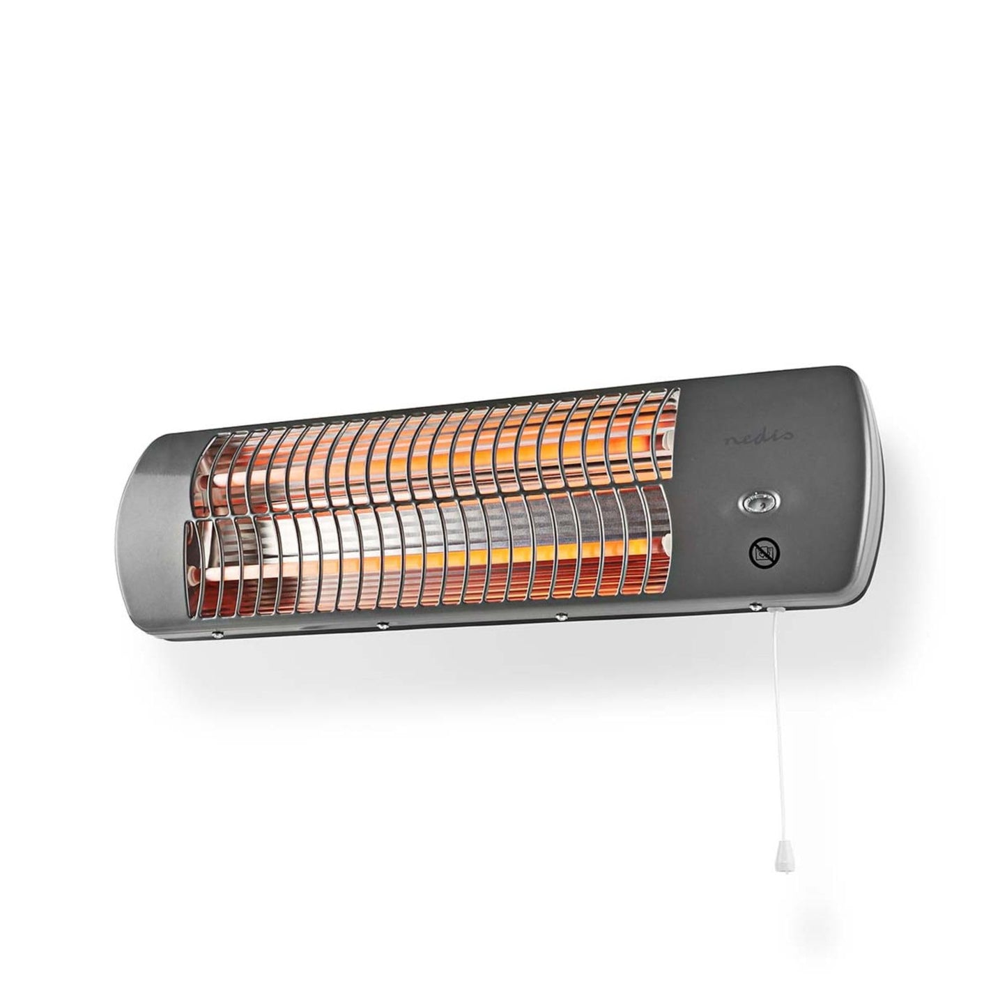 Elektriskais sienas sildītājs Nedis, sienas konvektors, sienas siltā gaisa ventilators - 1200 W - pelēks