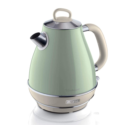 Ariete Vintage ūdens vārītājs 2869 - retro dizains, 1,7 l, bezvadu 360°, automātiskā izslēgšanās, tējas sietiņš, 2000 W, zaļš.