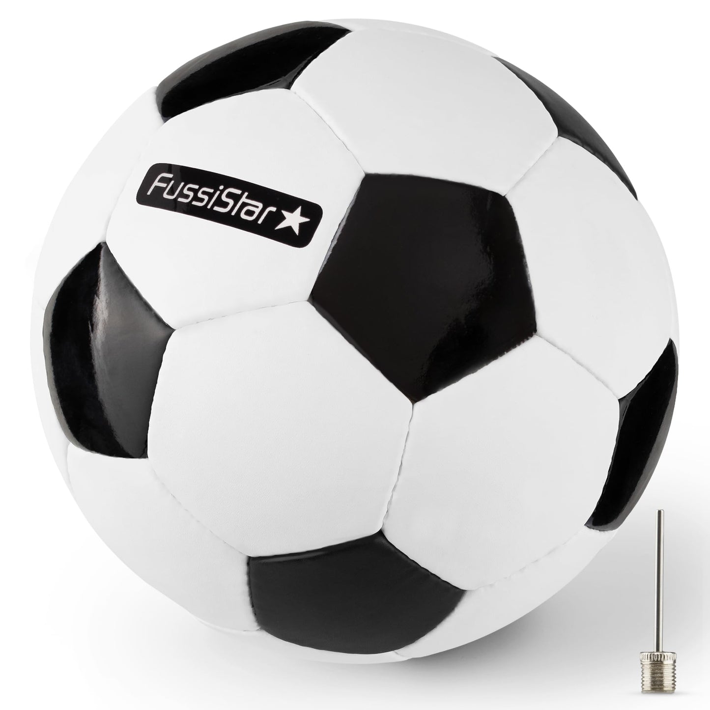 Futbola bumba 3. izmērs, klasiska melnbalta, bērniem no 3 līdz 7 gadiem, 290g, ar bumbas adatu