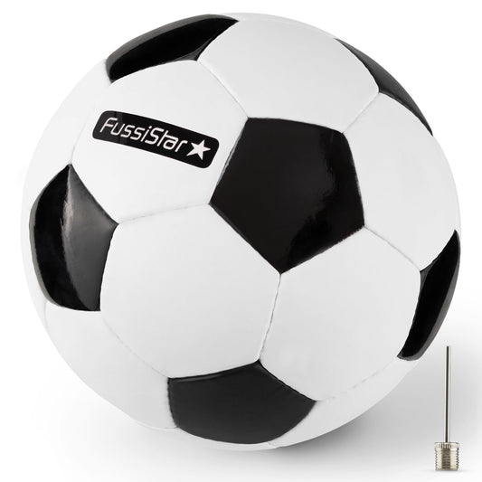 Futbola bumba 3. izmērs, klasiska melnbalta, bērniem no 3 līdz 7 gadiem, 290g, ar bumbas adatu