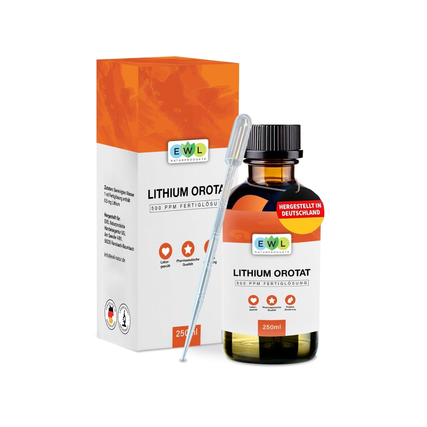 Akvārija litija orotāts EWL 250ml | litija orotāta gatavais šķīdums 500ppm
