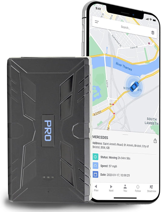 Magnētisks GPS izsekotājs GPSLive 104 PRO automašīnai un kemperim, vienkārša uzstādīšana, reāllaika izsekošana ar lietotni, bez SIM kartes, GPS raidītājs