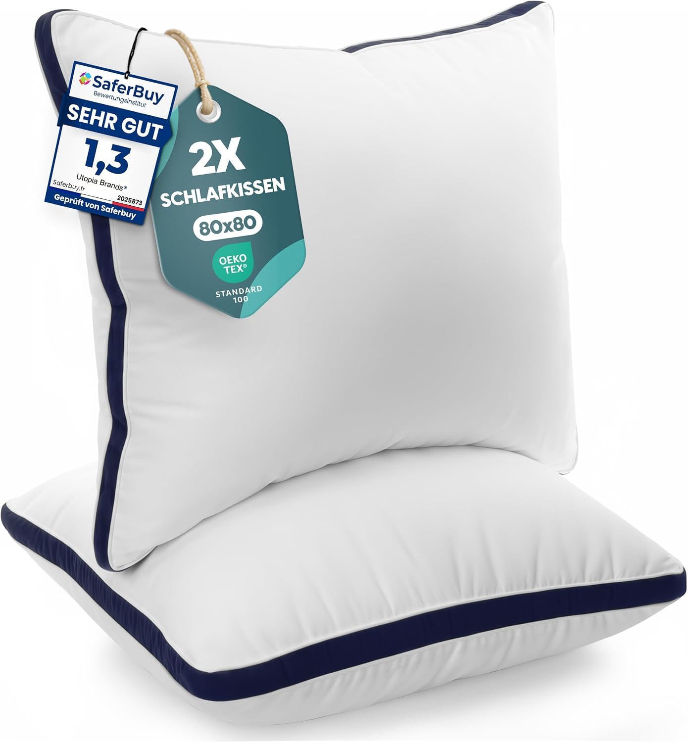 Spilvens Utopia Bedding 80x80 2 gab. komplekts, guļamspilveni, elpojoši