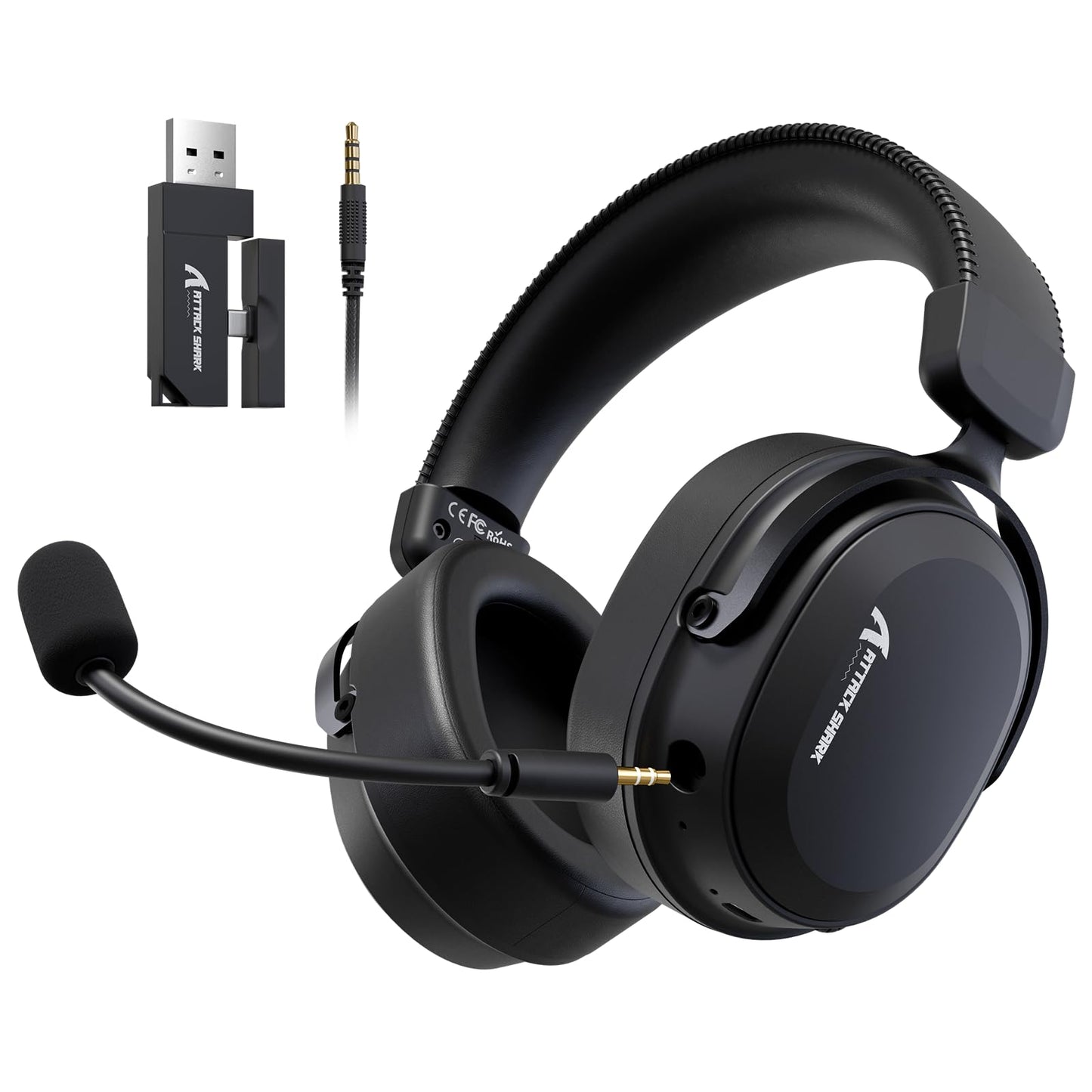 Bezvadu spēļu austiņas ATTACK SHARK L30PRO ar 7.1 Surround Sound un 50mm skaļruņiem