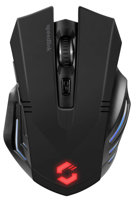Speedlink FORTUS Gaming pele bezvadu - 5 pogas, LED apgaismojums, melna krāsa, ideāla spēlēm.