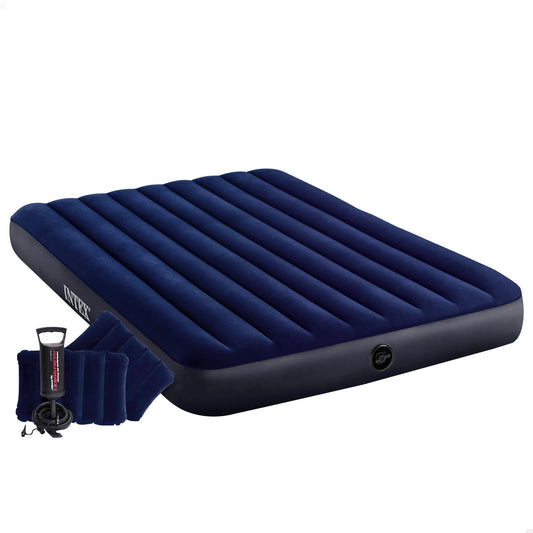 Piepūšamā kempinga matracis INTEX Dura-Beam 2 personām ar pumpi un 2 spilveniem, 203 x 152 x 25 cm, max. 272KG