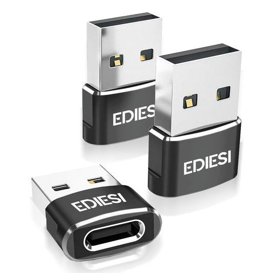 EDIESI USB C adapteris - 3 iepakojums, ātrai uzlādei, datu sinhronizācijai, saderīgs ar iPhone 15/14/13, iPad, Galaxy, CarPlay, AirPods