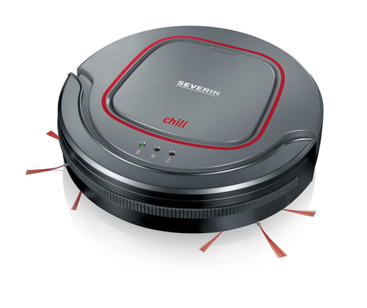 SEVERIN chill® Robot Vacuum - Powerful for hard floors and short carpets, slim design with stair detection, platinum gray, RB 7025