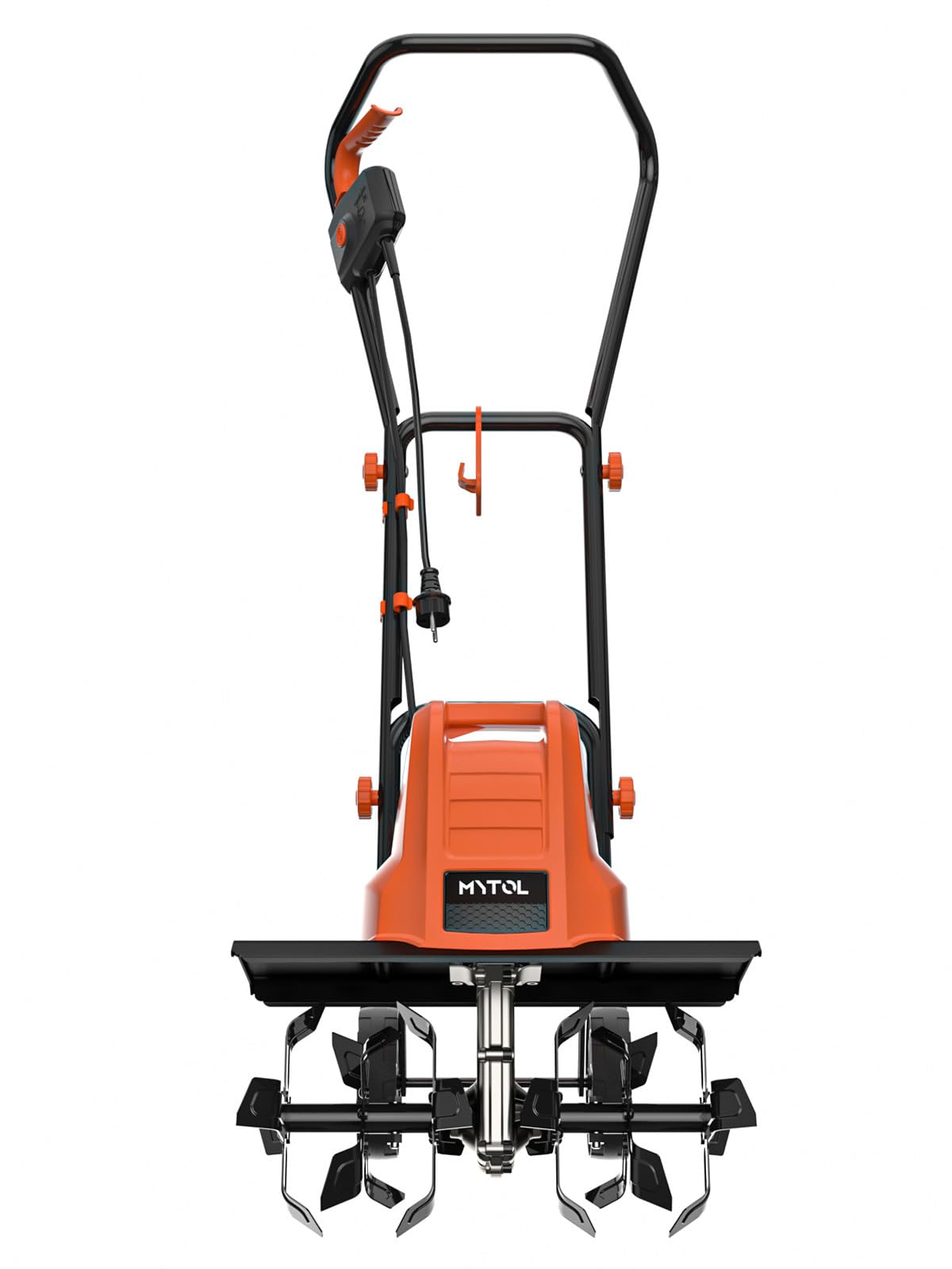 Elektriskā dārza frēze MYTOL 1500W, darba platums 45cm, dziļums 22cm, 6×4 tērauda naži, salokāms rokturis, dubulta drošības poga