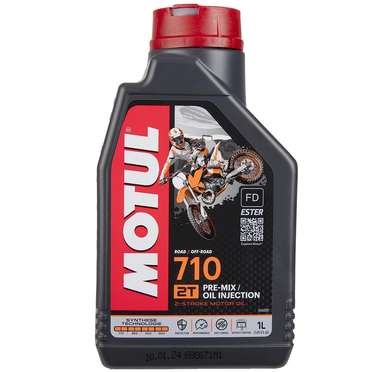 Motoreļļa Motul 104034 710 2T, 1 L, 100% sintētiska, schwarz 221x117x63.5