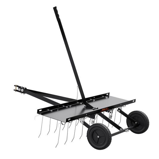 VEVOR velkamais skarifikators, 1015 mm zāliena grābeklis ar 20 atsperu tērauda zariem, zāles aerators teritorijas transportlīdzekļiem vai pļāvējiem, zāliena grābeklis ar pacelšanas rokturi dārzam