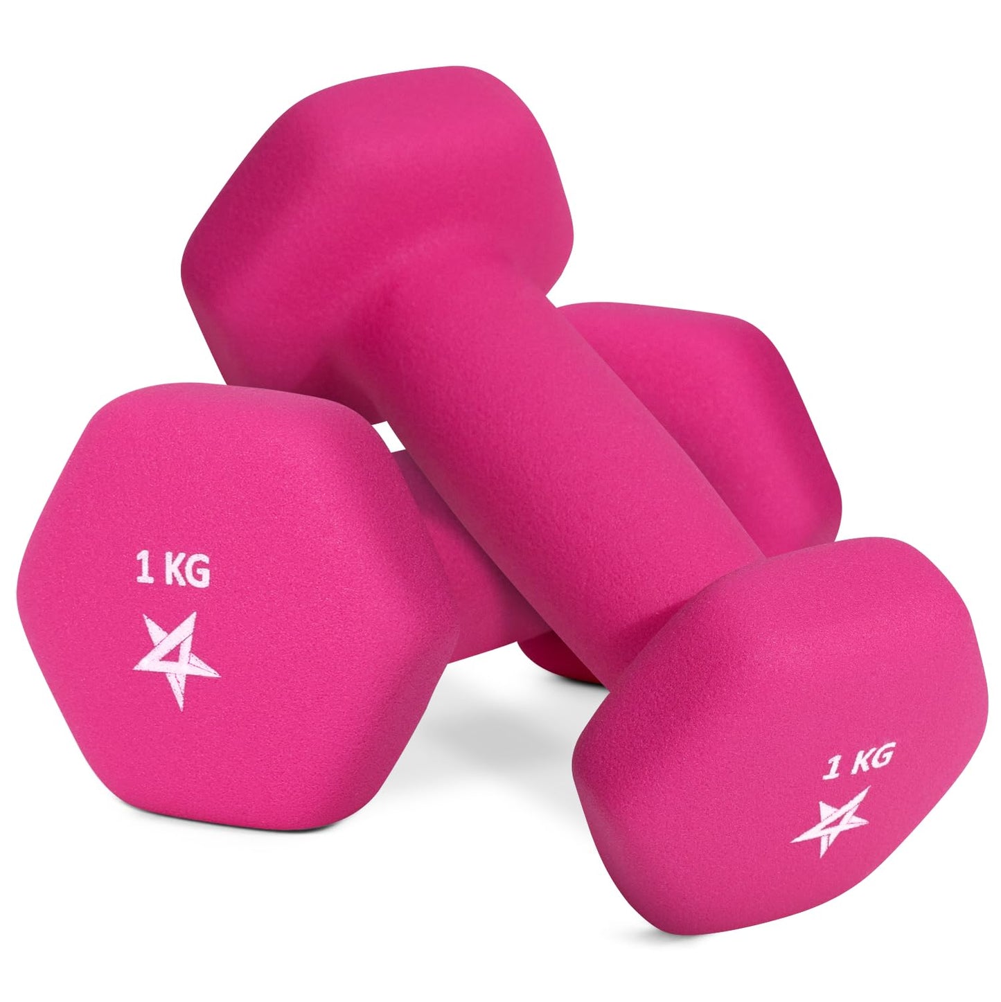 Hanteles Yes4All G1EK ar neoprēna pārklājumu, 2 gab. komplekts, 1 kg, rozā