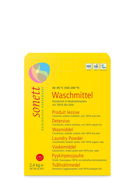Pulverveida koncentrāts Sonett veļas mazgāšanas līdzeklis, 2.4 kg