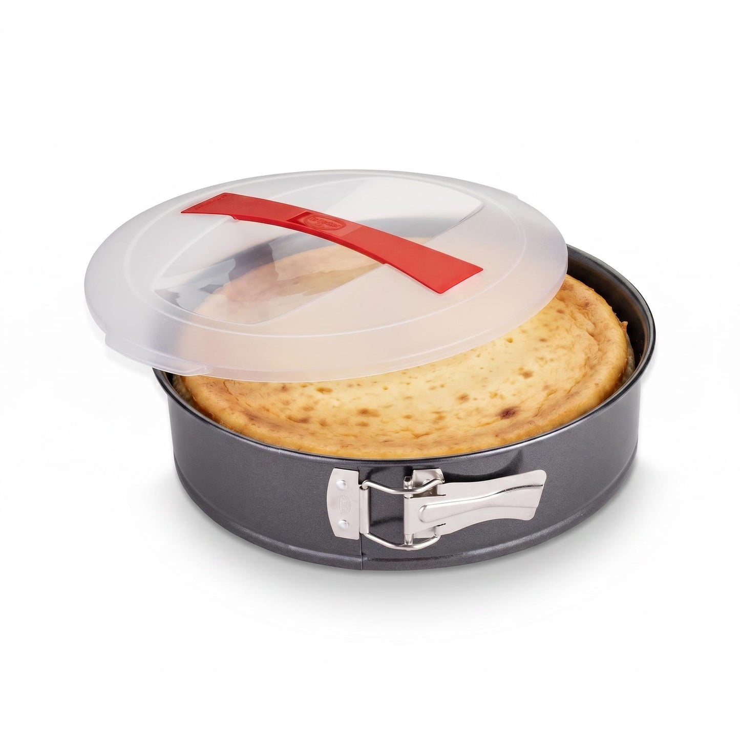 Kūku forma Dr. Oetker Bake & Go Springform ar vāku, Ø 26 cm, apaļa cepšanas forma ar nepiedegošu pārklājumu