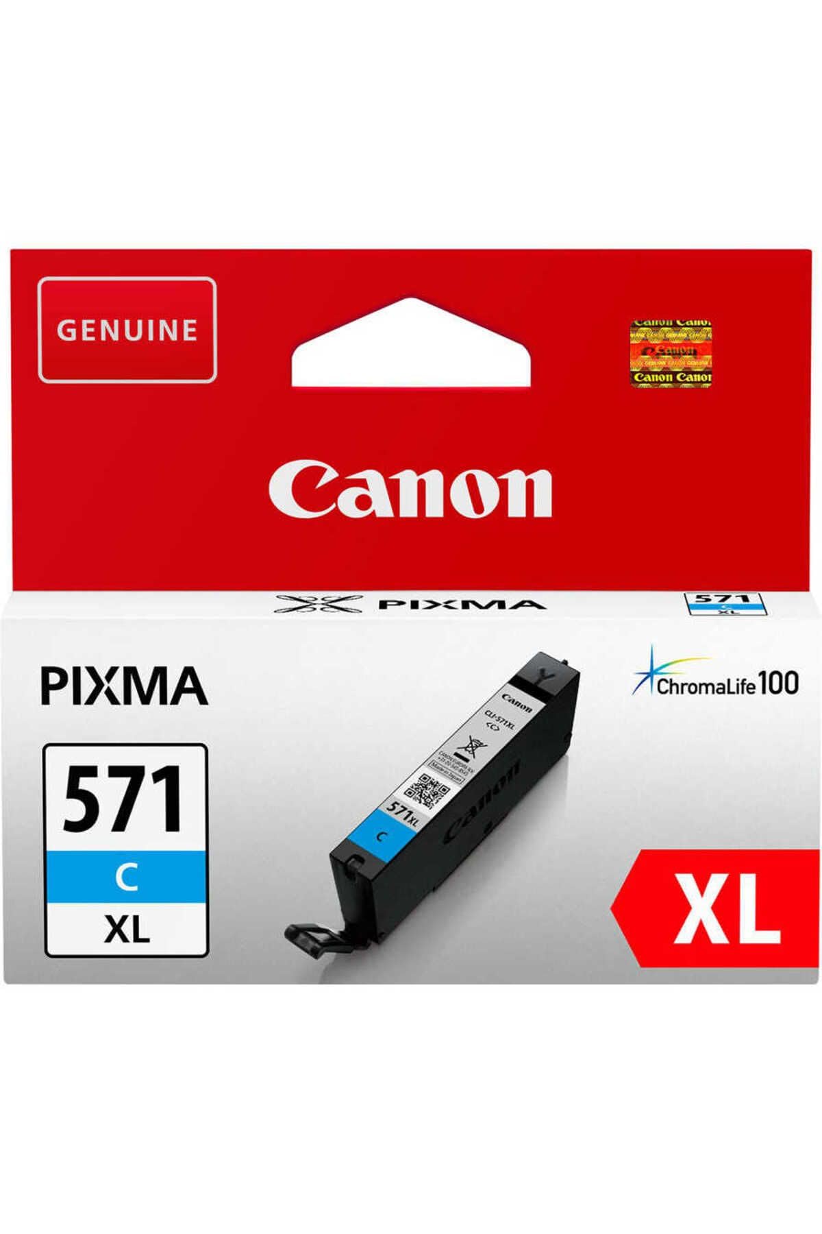Canon oriģināltinte CLI-571XL C - XL ciāna tintes kasetne, pārstrādājams iepakojums, augsta kvalitāte.
