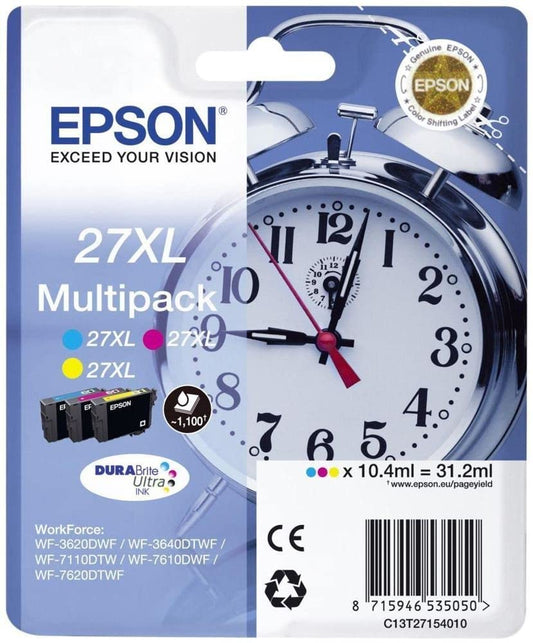 Epson C13T27154022 - oriģinālās tintes kasetnes, dzeltena, magenta, ciāna, XL daudzpaku iepakojums.