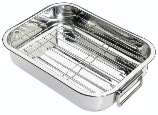 KitchenCraft nerūsējošā tērauda cepšanas panna - noņemams režģis, trauku mazgājamajā mazgājama, 1L, 27x20x5.5 cm