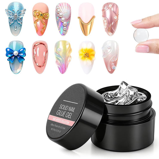 Solid Builder Gel, 10g ciets hard builder gel nagu pagarināšanai un nail art, daudzfunkcionāls caurspīdīgs solid nail glue gel modelēšanai, roku skulptūrām