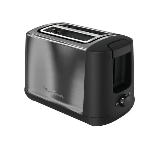 Moulinex Subito Select LT3408 tosteris ar divām nodalījumiem, nerūsējošais tērauds, automātiskā centrēšana, mainīga nodalījumu izmēra, elektroniskā kontrole, sudraba krāsā, LT3408