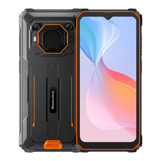 Blackview BV6200 Pro - Āra tālrunis, Android 13, 6.5'' displejs, 128 GB ROM, 4 GB RAM, 13000 mAh akumulators, 13 MP kamera, oranžs