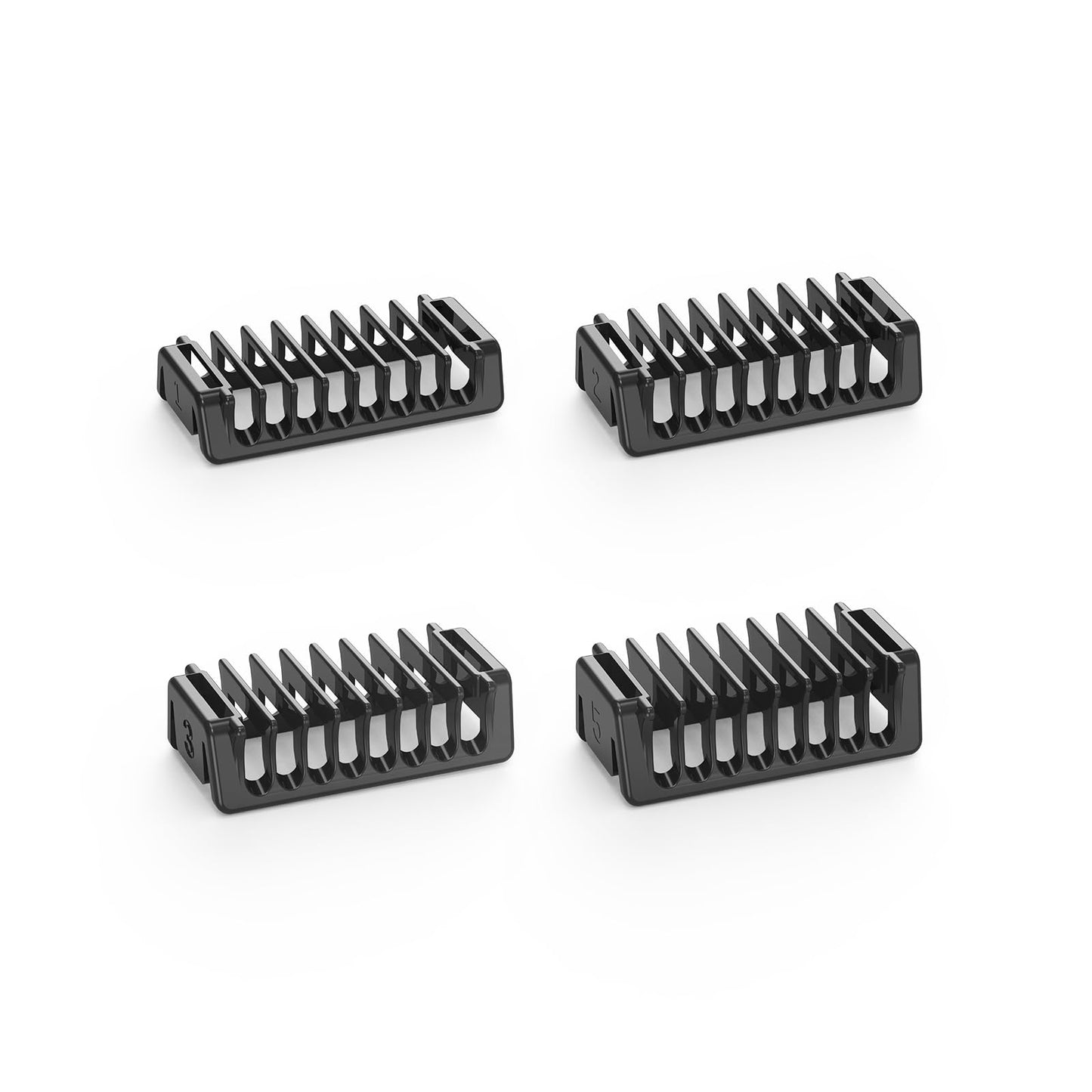 Bārdas trimmera uzgaļi Bi-Directional Attachments Kit — 4 ķemmes 1/2/3/5 mm, saderīgi ar O Blade QP2834, QP2724, QP25XX, QP26XX, Pro 360 Series elektriskā skuvekļa piederumi