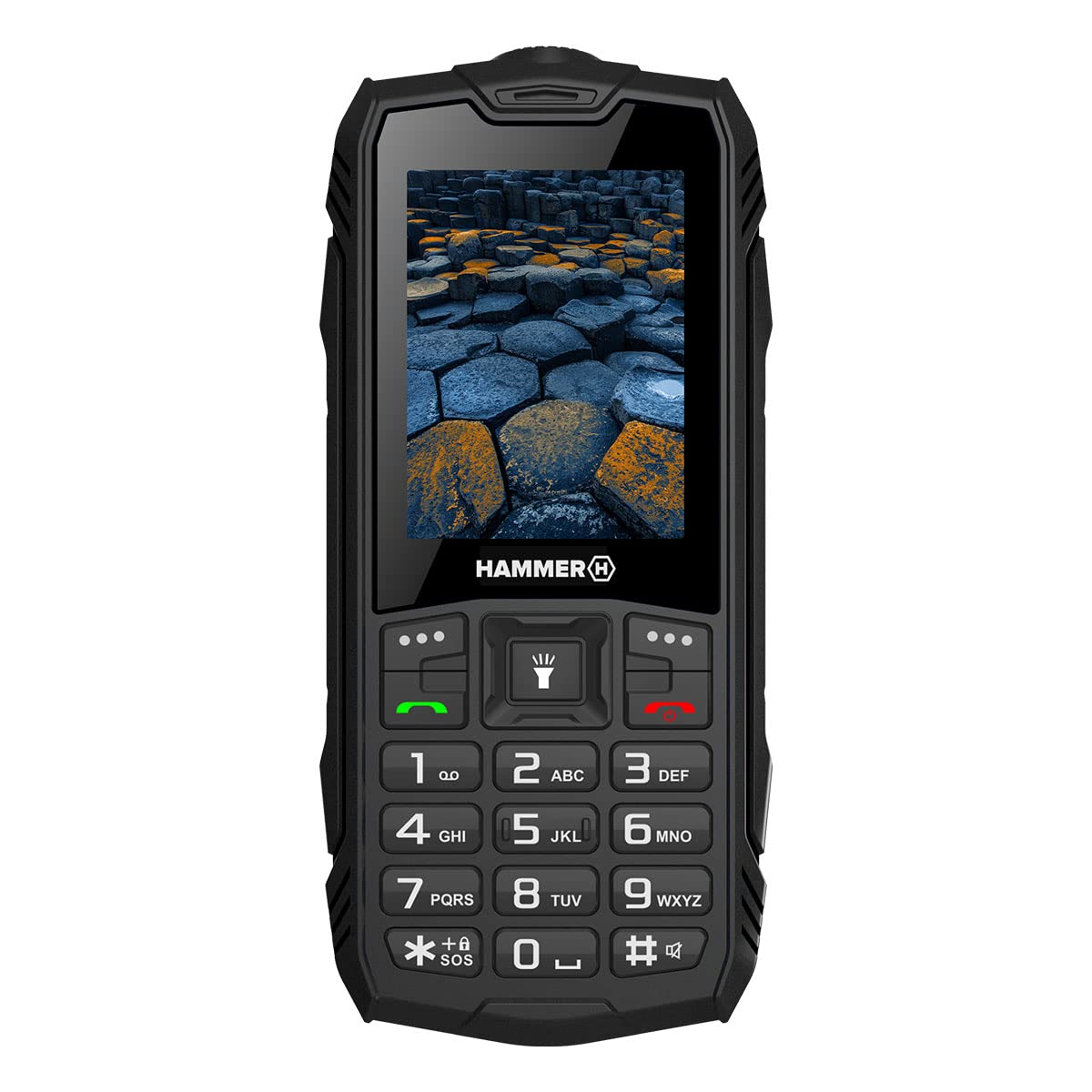 Hammer H Basalt tālrunis - 2.4" krāsu displejs, IP68 ūdensizturīgs, 1800 mAh baterija, triecienizturīgs, divas SIM kartes.
