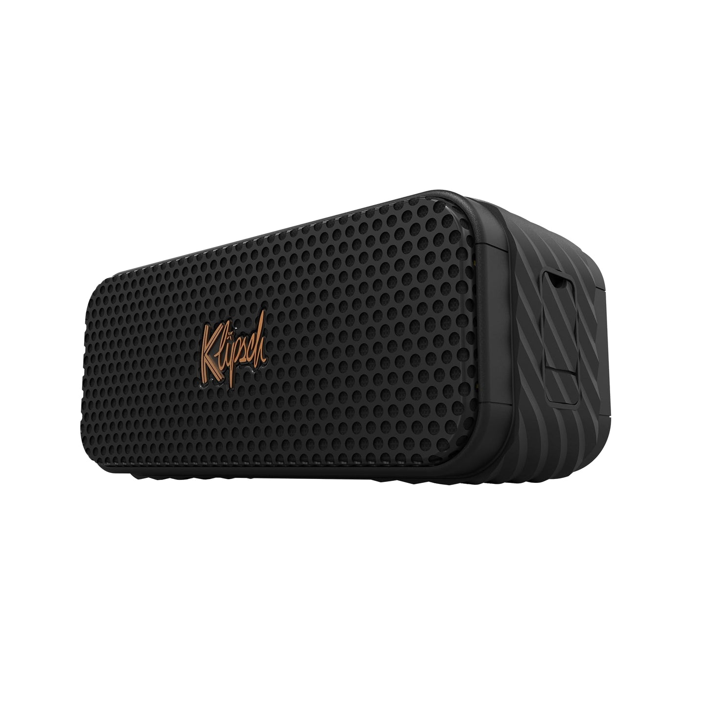 Klipsch, Nashvila, Pārnēsājamais Bluetooth skaļrunis, IP67 standarts, ūdens un putekļu izturīgs, 24 stundu akumulatora darbības laiks, Bluetooth 5.3, regulējams un noņemams plecu siksna, melns.