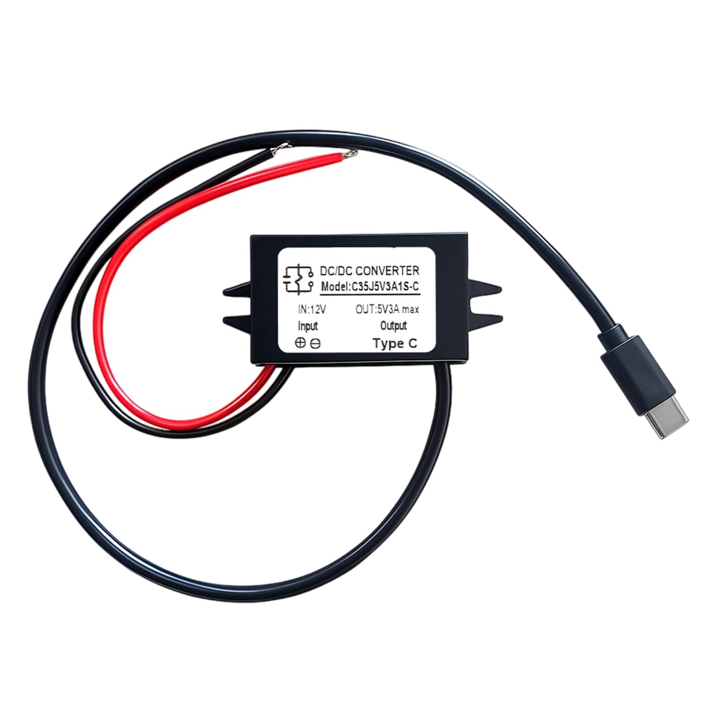 AYHYHLJZJ DC-DC sprieguma pārveidotājs 8V-32V uz 5V, USB-C 3A 15W, USB ligzda 12-V 5-V strāvas adapteris, USB barošanas avots 24-V, ūdensizturīgs Buck Converter Step-down lādētājs, sprieguma regulators