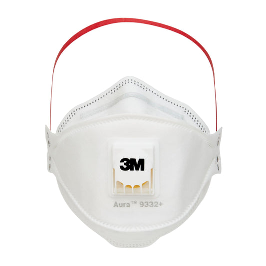 3M Aura 9332+ FFP3 respirators ar vārstu, paredzēts izolācijas materiāliem un cietkoksnei, 5 gab.