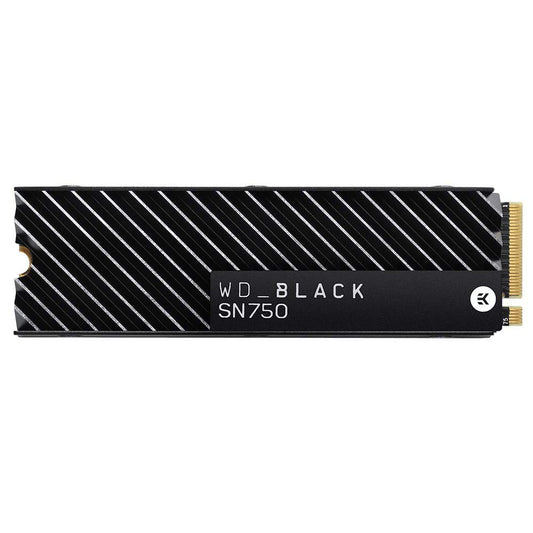 WD_BLACK SN750 NVMe SSD - 500GB, 3430 MB/s read speed, internal gaming SSD with heatsink, NVMe performance, black