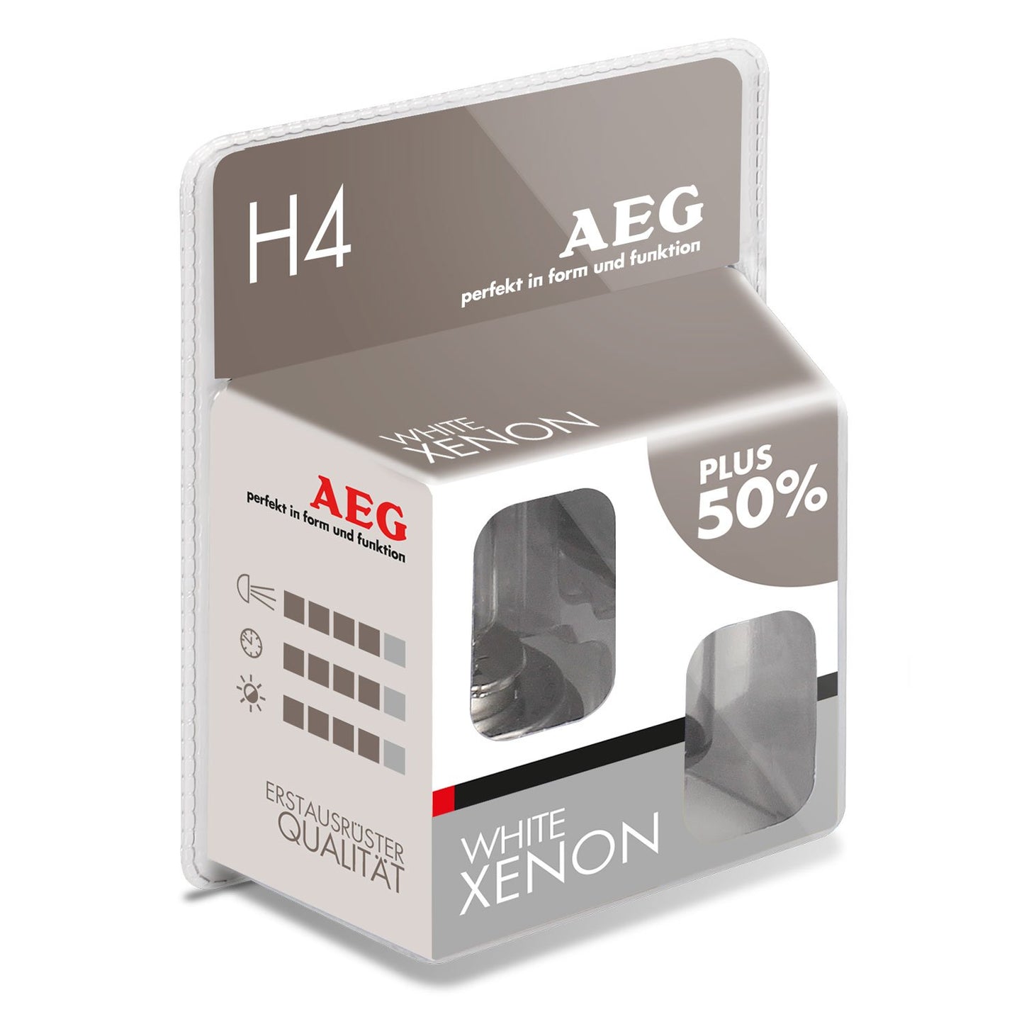 AEG H4 White Xenon Plus 50%, 2 gab., 60/55W
