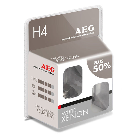 AEG H4 White Xenon Plus 50%, 2 gab., 60/55W