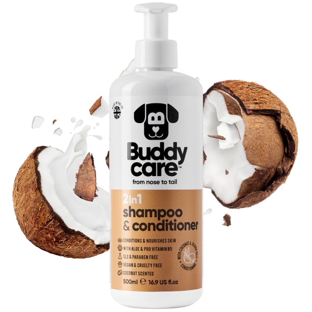 Suņu šampūns un kondicionieris 2 vienā Buddycare, 500ml, ar alveju un provitamīnu B5