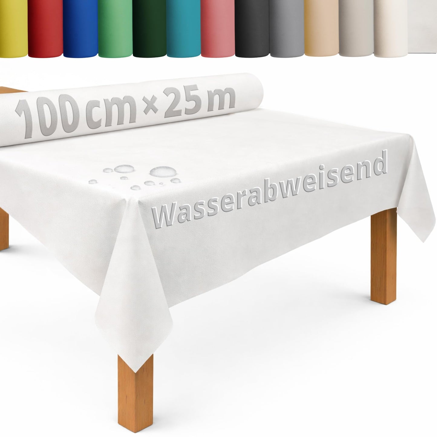 Galdauts ruļlī DecoHomeTextil, neausta materiāla, 1 x 25 m, balts