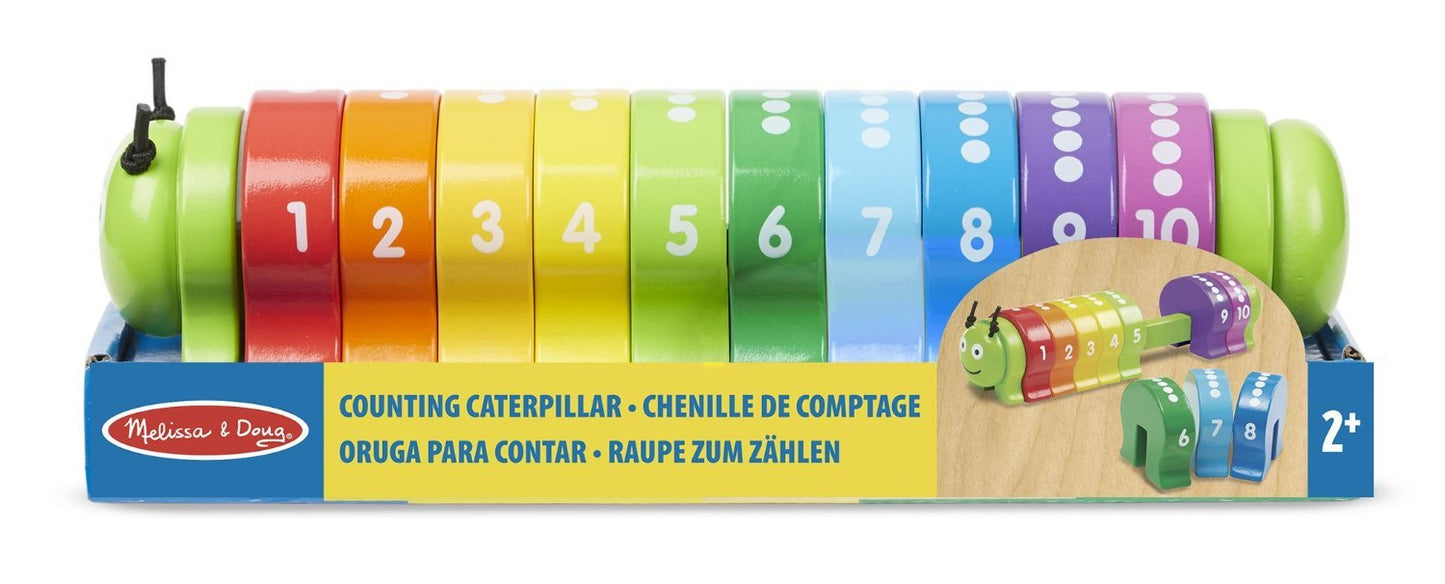 Melissa & Doug skaitīšanas kāpurs - attīstoša rotaļlieta, motorikas prasmes, problēmu risināšana, 2+, dāvana bērniem