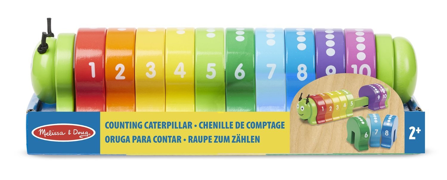 Melissa & Doug skaitīšanas kāpurs - attīstoša rotaļlieta, motorikas prasmes, problēmu risināšana, 2+, dāvana bērniem